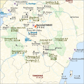 ケニア・タンザニア地図